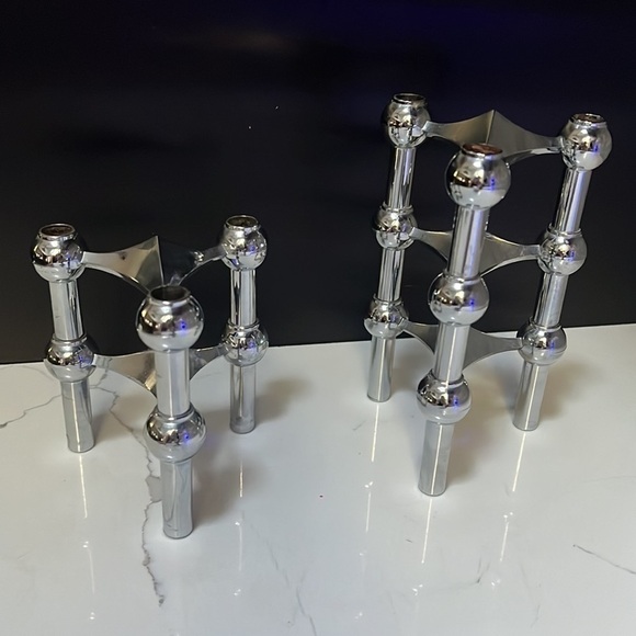 Fritz Nagel Ceasar Stoffi Other - FRITZ NAGEL & CEASAR STOFFI 5 STACKABLE MODULAR CANDLE HOLDERS VARIANTE S22
